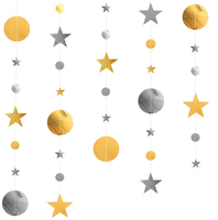 Guirlande d'étoiles en papier dorée EASTERN avec des points de papier scintillants, guirlande d'étoiles pour décoration de mariage, d'anniversaire et de Noël