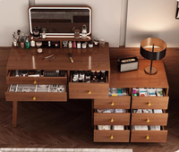 Petit meuble de maquillage en bois pour chambre ou maison de location, table à ongles polyvalente pour usage intérieur et extérieur, coiffeuse pour centre commercial