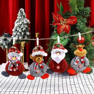 Handmade Fabric Santa Claus Snowman Deer Plush Doll Christmas Pendant Popular Hanging Decor <b>Xmas</b> Tree Elderly Gift Wholesale - Product Image 6