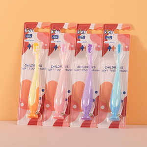 แปรงสีฟันแบบถ้วยดูดขนาดเล็ก ขนแปรงนุ่มสำหรับเด็ก แบบตั้งได้ สีสันสดใส สำหรับเด็ก แปรงสีฟันแบบใช้มือ - Product Image 3