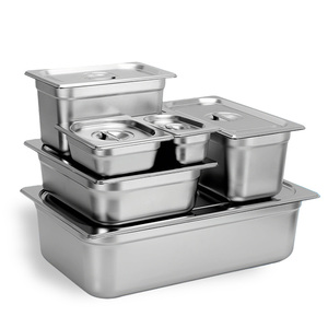 Golden Key Bac GN en Acier Inoxydable Antiadhésif, Plat de Chef pour Hôtel, Conteneur de Stockage Alimentaire, Plateau de Cuisine Commercial, Qualité Alimentaire Mat - Product Image 1