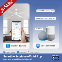 Ventilateur de plafond industriel 1stshine 49 pouces à haut débit d'air, sans lumière, avec télécommande et 4 pales en fer