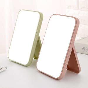 Creative <b>Makeup</b> <b>Mirror</b> Portable Folding Cosmetic <b>Mirror</b> For Desk Bedroom Dormitory Use Pink And Gray Colors - Product Image 3