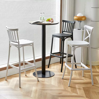 Tabouret de bar coloré tabouret de bar haut en plastique dossier comptoir chaise de bar