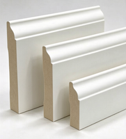 Plinthe en MDF blanc apprêté, plinthe en MDF à dos droit sans rainure, plinthe décorative intérieure en MDF pour la décoration murale