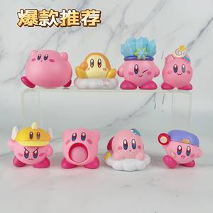 8 figuras/bolsa de <span class=keywords><strong>Kirby</strong></span>, encantadoras figuras de acción de dibujos animados en 3D, decoraciones para coche y mesa, figuras de acción para fiestas, adornos para tartas de cumpleaños, juguetes. - Product Image 5