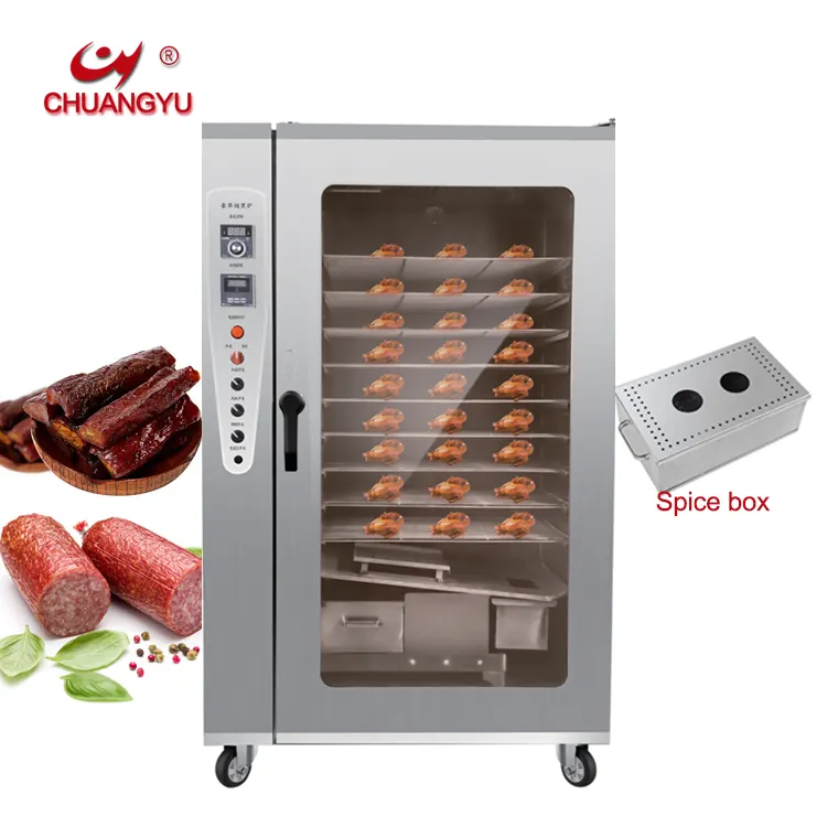 Chuangyu 5/6/9layers Commercial Automatic Rotisserie Making Sausage Electric Smoke Meat Fish Kitchen Smoker Oven Machine