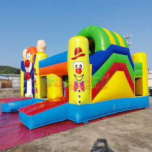 Castillo inflable para fiestas infantiles con tobogán, combo de brincolín inflable con diseño de payaso de circo. - Product Image 3