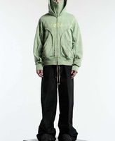 Sweat à Capuche Zippé Personnalisé Homme, Coupe Droite, Double Capuche, Balaclava Ninja Brodée avec Masque de Ski Intégré