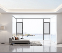 Fenêtre à battant insonorisée et étanche pour balcon et villa, avec moustiquaire, en verre isolant et accessoires de quincaillerie