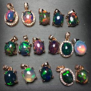 Toptan doğal renkli Opal taş şifa taşları siyah Opal kolye takı hediye için - Product Image 2