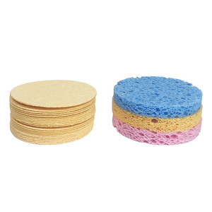 Éponge ronde en cellulose de pâte de bois pour le lavage du visage, éponge douce pour le nettoyage du visage et le démaquillage, pour les soins de la peau - Product Image 2