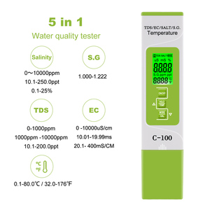 OFFRE SPÉCIALE 5 en 1 moulin à <span class=keywords><strong>sel</strong></span>/ce/<span class=keywords><strong>TDS</strong></span>/S.G./COMPTEUR de température avec L'AFFICHAGE D'AFFICHAGE à cristaux liquides pour eau de mer <span class=keywords><strong>piscine</strong></span> d'aquarium avec rétro-éclairage - Product Image 2