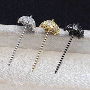 Accesorio para Paraguas Wenchi, Hecho a Mano, Plata S925, Versátil, DIY, Cuentas Grandes con Forma Barroca, Mango Hueco 13213, Fornituras de Joyería - Product Image 1