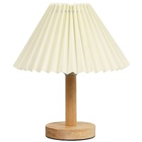 Lampe de chevet plissée style parapluie, lampe d'ambiance moderne minimaliste en bambou/bois, lampe de table avec télécommande, intensité réglable, fonctionne sur piles