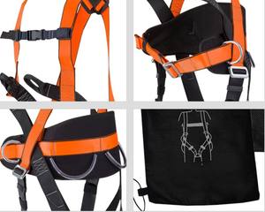 สายคล้องคู่แบบตะขอคู่สีส้ม-ดำสายรัดนิรภัยพร้อมแผ่นรองเอวสายรัดนิรภัยแบบเต็มตัว - Product Image 5