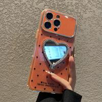Étui de téléphone avec porte-cartes en diamant électro-plaqué à motifs de personnages de dessins animés multicolores pour les séries 17 16 15 14 13 Pro Max