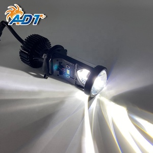 ไฟหน้าโปรเจคเตอร์เลเซอร์ LED รุ่น Tri Colors Fisheye Y6S 3000K 4300K 6000K 12V 20W H4 Mini Projector Lens สำหรับรถยนต์ - Product Image 4