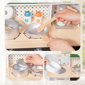 Ensemble de <span class=keywords><strong>cuisine</strong></span> en <span class=keywords><strong>bois</strong></span> multifonctionnel Montessori pour enfants, jeu de simulation de <span class=keywords><strong>cuisine</strong></span>, couleur orange, jouets éducatifs précoces - Product Image 5