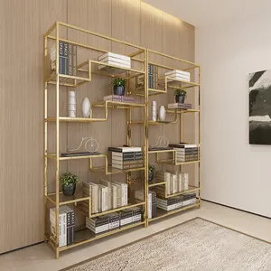 Luxo moderno estante Simples estante de aço inoxidável estilo casa feita de titulares de armazenamento rack de armazenamento moderno
