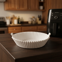 Papier pour friteuse à air de qualité alimentaire, papier de cuisson jetable résistant aux hautes températures et anti-fuite, services d'emballage OEM