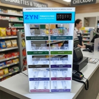   Présentoir lumineux LED pour sachets de caféine, support de présentation pour boîtes de snus, présentoir de comptoir pour sachets énergétiques
