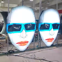 Écran LED personnalisé, écran LED créatif RGX P4mm, forme de visage 3D, masque facial, couleur pleine pour la décoration de discothèque, bar, club