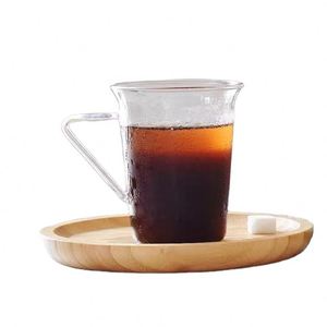แก้วกาแฟแก้วใสทนความร้อนแบบขายส่งสั่งทำพิเศษ พร้อมหูจับรูปทรงปีกสามเหลี่ยม - Product Image 1
