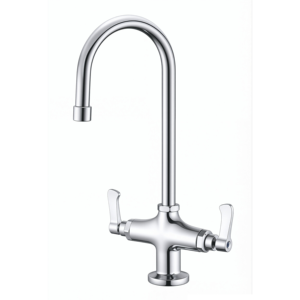 <span class=keywords><strong>Grifo</strong></span> de <span class=keywords><strong>Cocina</strong></span> Comercial de Latón para Hotel, Mezclador de Agua Fría/Caliente, Doble Manija, Válvula de Cerámica, Rotación de 360 Grados, Estilo Moderno - Product Image 2