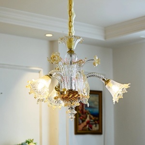 Lampe suspendue en cristal bleu moderne de luxe en verre artisanal, éclairage décoratif pour salon, <span class=keywords><strong>lustre</strong></span> contemporain - Product Image 4