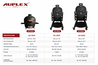 Barbecue au charbon de bois Kamado en céramique AUPLEX, nouveau design, 22 pouces, XXL, pour la cuisson en extérieur