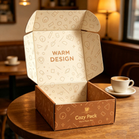 Boîte d'expédition en carton ondulé blanc avec pelliculage mat, ligne dorée intérieure, logo personnalisé, pliable, recyclable, pour chaussettes en fourrure, e-commerce