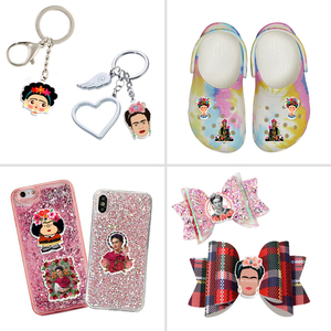 Résine plate en forme de fille mexicaine avec motif W pour bracelet, broche, nœud pour cheveux, porte-clés, badge, bricolage, coque de téléphone - Product Image 4