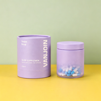 Pot en verre à large ouverture personnalisable pour 90 capsules, récipient durable pour le stockage de poudre de vitamine C, emballage pour compléments alimentaires à base de plantes
