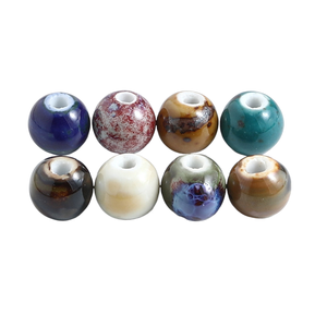 Cuentas Redondas de Cerámica de 12 mm, Material para Hacer Pulseras, Accesorios para Bisutería, Joyería Suelta, Venta al por Mayor - Product Image 1