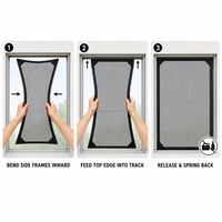 Moustiquaire sur mesure avec cadre noir flexible, coins renforcés en maille PVC, installation sans outil, haute visibilité