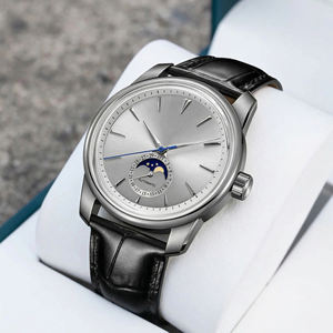 OEM ODM Custom Logo Classic Moon Phase Watches Manufacturer Stainless Steel Mechanical <b>Automatic</b> Business <b>Wristwatch</b> for Men - Product Image 2