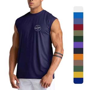 Wholesale Custom Logo Casual Sport Warm 100% Cotton Digital Print <b>Purple</b> Plus Size Men's Running Tank Top for Men - Product Image 1