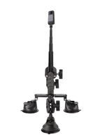 Kit de montage de voiture à triple ventouse support de caméra à bras magique de pare-brise extérieur à dégagement rapide avec adaptateur de caméra d'action