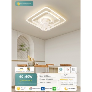 มอเตอร์ทำจากทองแดงบริสุทธิ์มีไฟ LED สำหรับห้องนอนห้องนั่งเล่นพัดลมติดเพดานมีไฟ - Product Image 1