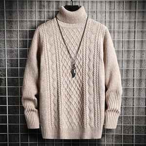 ANSZKTN-Para <span class=keywords><strong>Hombre</strong></span>, Suéter de Punto de <span class=keywords><strong>Cuello</strong></span> <span class=keywords><strong>Alto</strong></span>, <span class=keywords><strong>Jersey</strong></span> Ajustado de Manga Larga con <span class=keywords><strong>Cuello</strong></span> <span class=keywords><strong>Alto</strong></span>, Estilo Coreano, Moda, Otoño e Invierno - Product Image 4