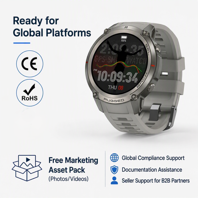 DM59 Rugged Smart Watch GPS 1.43" AMOLED IP67 Waterproof Offline Map Altimeter Compass for Answer Call Calendar Android