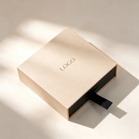 Boîte à bijoux de luxe personnalisée en gros, boîte à bijoux rigide coulissante pour colliers, boîte d'emballage rigide à tiroir pour bagues