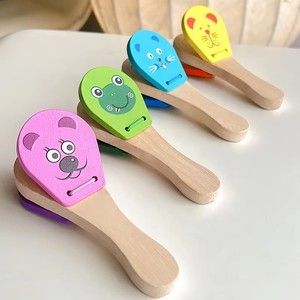 Castagnettes en bois Montessori <span class=keywords><strong>de</strong></span> haute qualité pour bébés, <span class=keywords><strong>instruments</strong></span> à main, jouets éducatifs pour le développement cérébral - Product Image 5