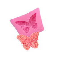 Moule en silicone 3D Fleur et Papillon pour bougies parfumées DIY, gypse d'aromathérapie, décoration de clip de ventilation de voiture, ornement suspendu