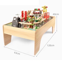 Nouveau 100-ensemble de pistes en bois de luxe petite piste de train électrique jouets éducatifs créatifs pour les enfants