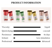 Extension de cils de haute qualité, séchage en 1 à 2 secondes, colle rouge ciel 5 ml, personnalisable, originale de Corée, sans latex, adhésif pour cils