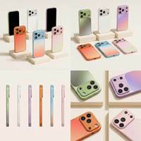 Coque de téléphone personnalisable antichoc en verre liquide souple-rigide, dégradé scintillant givré, style chiot japonais/coréen pour couple
