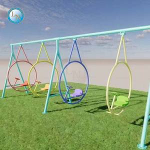 Attractions de balançoire à anneaux en acier Manèges de parc d'attractions pour enfants non alimentés à vendre - Product Image 4