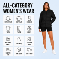 Veste d'hiver légère pour femmes, rembourrage 90% duvet de canard blanc, col rond, fermeture éclair, portable, ODM, vêtements d'extérieur personnalisés pour femmes